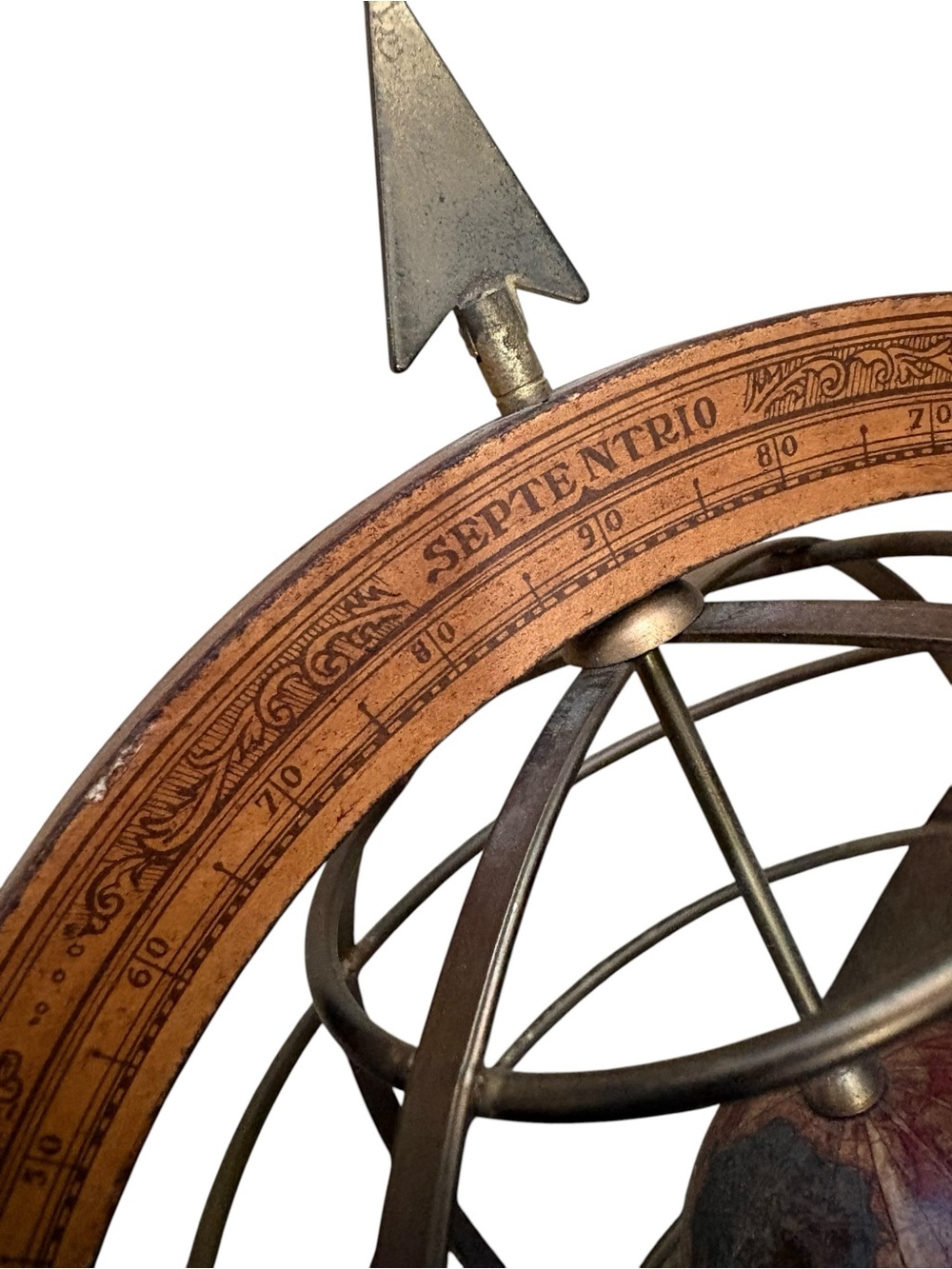 Vintage Decorative Armillary Sphere in Warm Brown and Brass - Picture 6 of 16